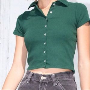 Brandy Melville Green Caroline Top
